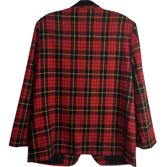 Vintage Sag Harbor Wool Blend Women’s One Button Closure Plaid Blazer Size 14 - Picture 2 of 7